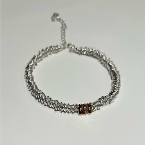 925 Silver with Gold Tone Accent Delicate Women Bracelet